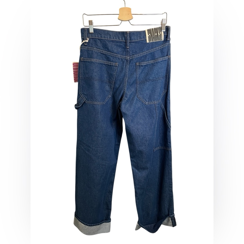 NWT Mother Snacks Smoothie Carpenter Sneak High-Rise Wide Leg Cuffed Jeans - Picture 4 of 12